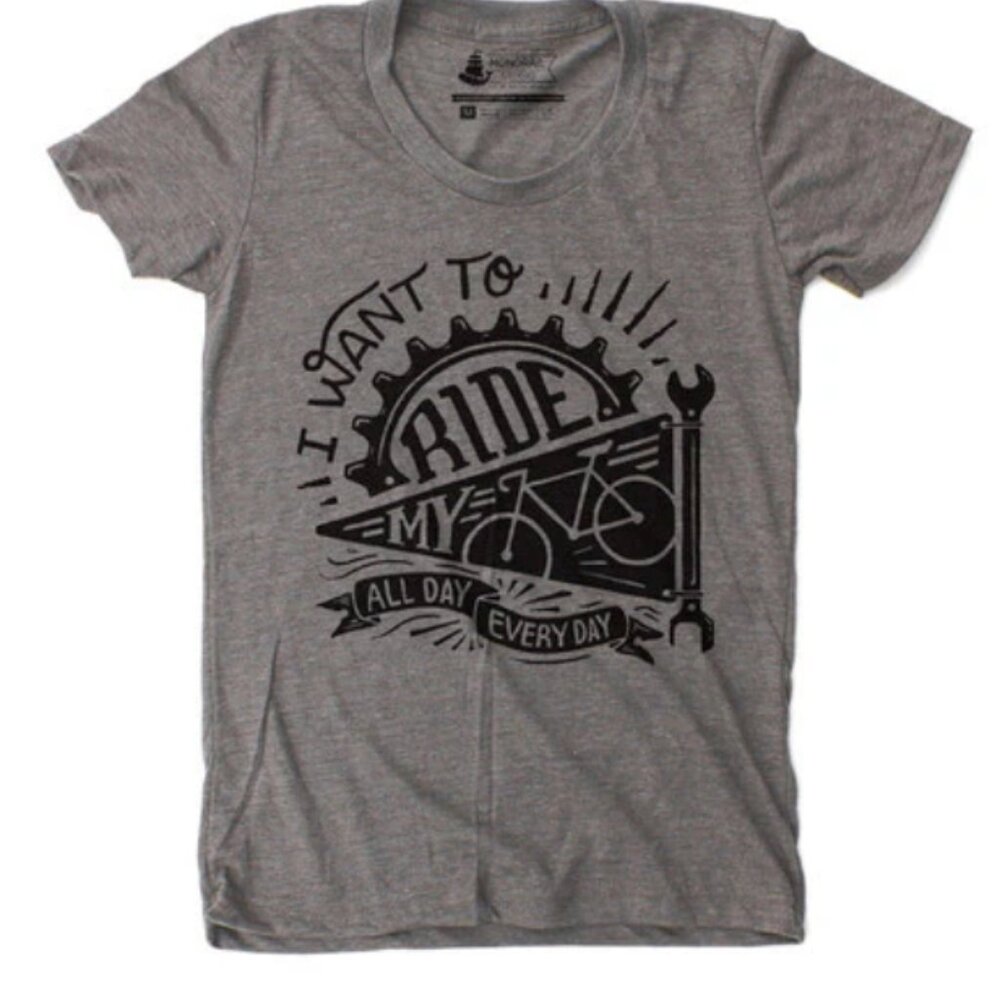I Want To Ride My Bike Home T - Unisex Crew Neck T-Shirt Size XL Heather Grey
